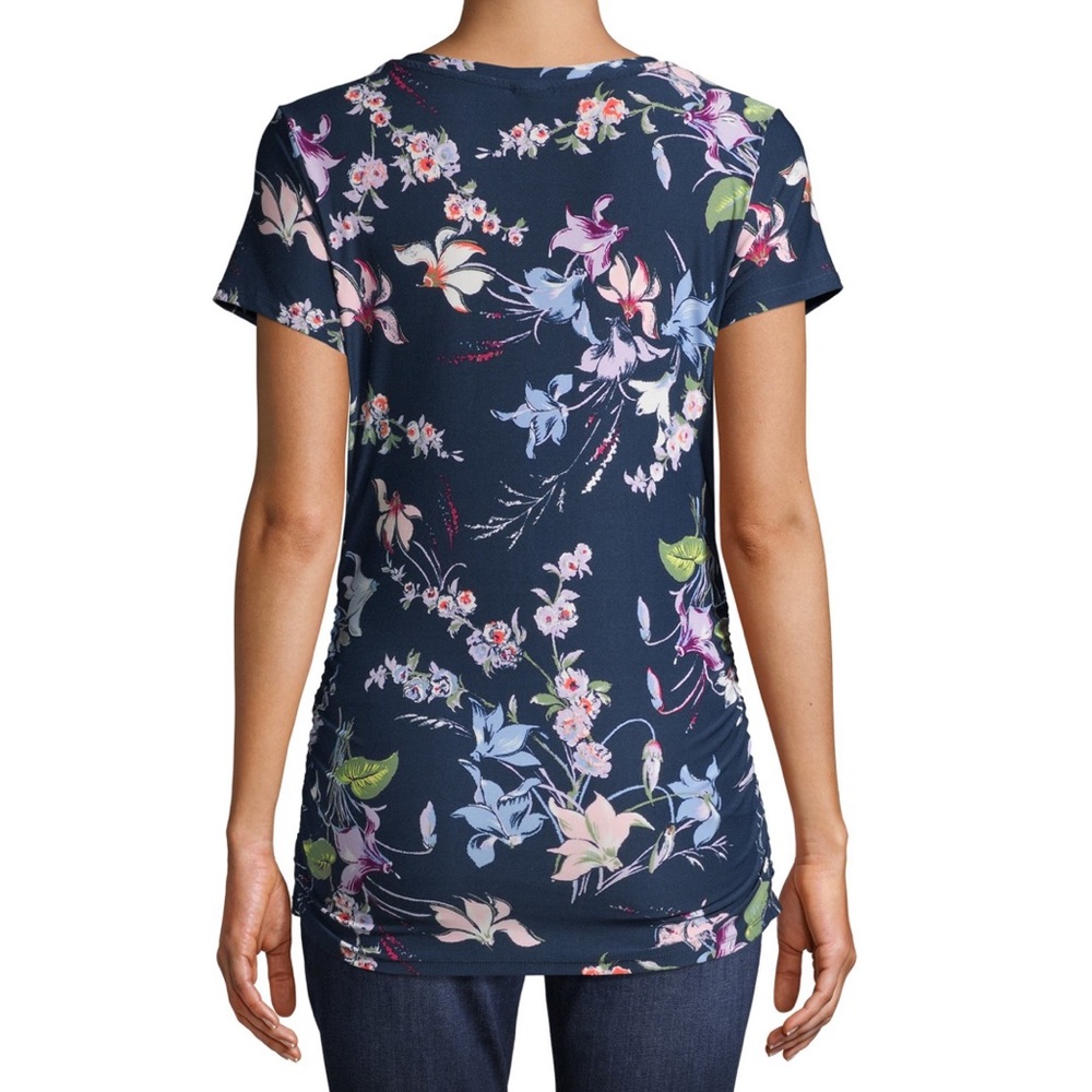 Maternity Basic Short Sleeve Floral T-Shirt - Picture 10 of 11